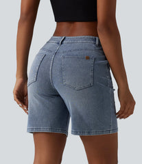 Halara Flex™ Mid Rise Denim Casual Shorts 7'' with Pockets