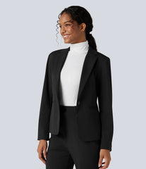 Halara Flex™ Suit Wrinkle Recovery Notched Collar Long Sleeve Slim Work Blazer with Pockets