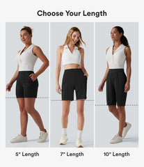 High Waisted Quick Dry Golf Shorts with Pockets 10''-Golf Tee-UPF40+