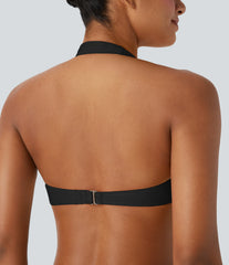 Ribbed Halter Bikini Top Swimsuit