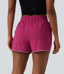 High Waisted Drawstring Quick Dry InstantCool Workout Shorts 3'' with Pockets-UPF40+