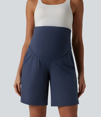 SoftlyZero™ Airy Super High Waisted InstantCool Yoga Bermuda Maternity Shorts with Pockets