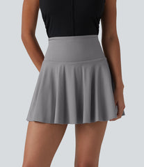 SoftlyZero™ Airy High Waisted 2-in-1 InstantCool Flare Mini Tennis Skirt with Pockets-UPF50+