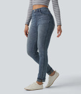 Halara Flex™ High Waisted Rolled Hem Casual Slim Jeans with Pockets