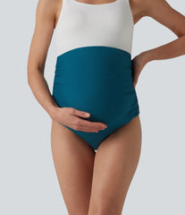 Super High Waisted Ruched Maternity Bikini Bottom Swimsuit