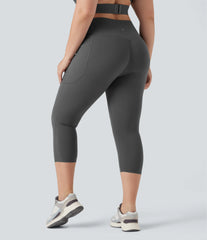 Plus Size Halara UltraSculpt™ High Waisted Butt Lifting Tummy Control Capri Training Leggings with Pockets