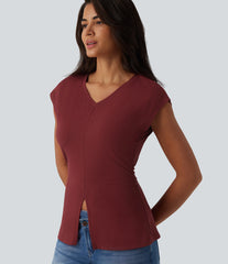 V Neck Sleeveless Casual T-Shirt
