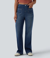 Halara Flex™ High Waisted Straight Leg Casual Jeans with Pockets