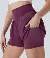 Breezeful™ High Waisted 2-in-1 Quick Dry Workout Shorts with Pockets