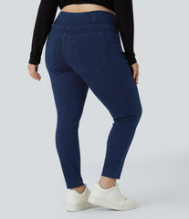 Halara Flex™ High Waisted Crossover Pockets Denim 7/8 Plus Size Work Leggings