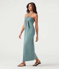 Halter Tie Back Maxi Dress with Pockets