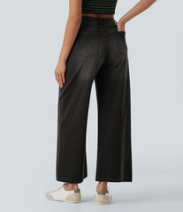 Halara Flex™ High Waisted Pockets Washed Casual Baggy Jeans