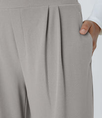 Halara Flex™ High Waisted Wide Waistband Pocket Wide Leg Waffle Work Pants