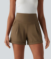 DayStretch High Waisted Tummy Control Work Shorts 4'' with Pockets