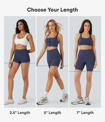 SoftlyZero™ QuickDry High-Waisted Tummy-Control Ruched Running Biker Shorts 5''