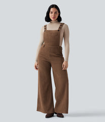 Adjustable Straps Corduroy Casual Detachable Overalls with Pocket
