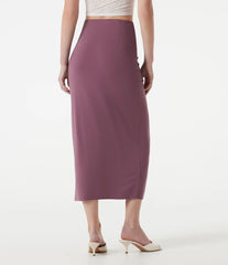High Waisted Ruched Bodycon Midi Casual Skirt