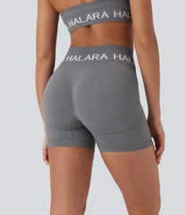 OneForm Seamless Flow Halara Logo High Waisted Yoga Biker Shorts 5''