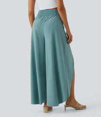 Breezeful™ High Waisted Back Waistband Pocket Palazzo Flowy Wide Leg Quick Dry Casual Pants