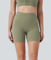 High Waisted Training Biker Shorts 5'' with Pockets
