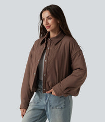 Long Sleeve Casual Padded Jacket with Pockets