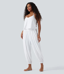 SoftlyZero™ Airy Halter Sleeveless InstantCool Yoga Overalls with Pockets-Easy Peezy-UPF50+