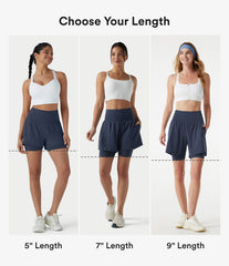 SoftlyZero™ Airy Super High Waisted 2-in-1 InstantCool Yoga Shorts 9'' with Pockets