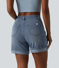 Halara Flex™ High Waisted Denim Casual Shorts 6'' with Pockets