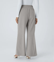 Halara Flex™ High Waisted Wide Waistband Pocket Wide Leg Waffle Work Pants