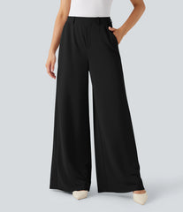 Halara Flex™ High Waisted Palazzo Wide Leg Crepe Work Pants with Pockets