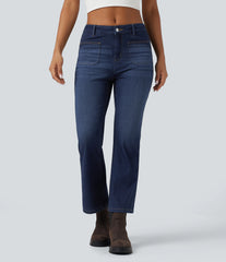 Halara Flex™ Denim Heat Mid Rise Denim Casual Bootcut Jeans with Pockets
