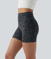 Halara UltraSculpt™ Leopard Print High Waisted Tummy Control Training Biker Shorts 5'' with Pockets