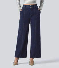 Halara Flex™ High Waisted Wide Leg Casual Jeans with Pockets