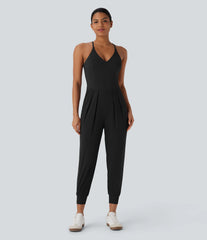 Breezeful™ Pocket Tapered Quick Dry Casual Slip Jogger Jumpsuit