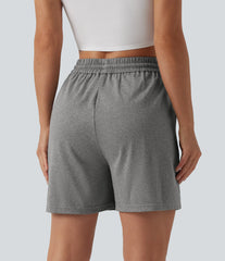 High Waisted Drawstring Casual Baggy Shorts 5'' with Pockets