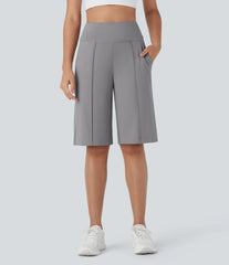 SoftlyZero™ Airy High Waisted Pocket Straight Leg InstantCool Workout Bermuda Shorts-UPF50+