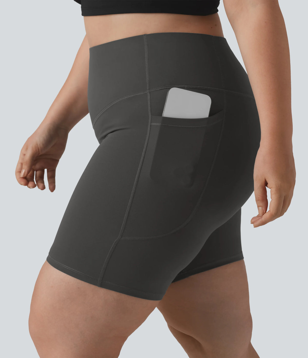 Halara UltraSculpt™ High Waisted Butt Lifting Tummy Control Shaping Training Plus Size Biker Shorts 7'' with Pockets