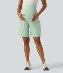Softlyzero™ Airy Super High Waisted 2-in-1 InstantCool Yoga Maternity Shorts 9'' with Pockets