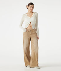 Halara Flex™ Asymmetric Low Rise Wide Leg Colorful Washed Casual Jeans with Pockets