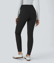 DayStretch High Waisted Decorative Pocket Skinny Ankle Length Casual Pants