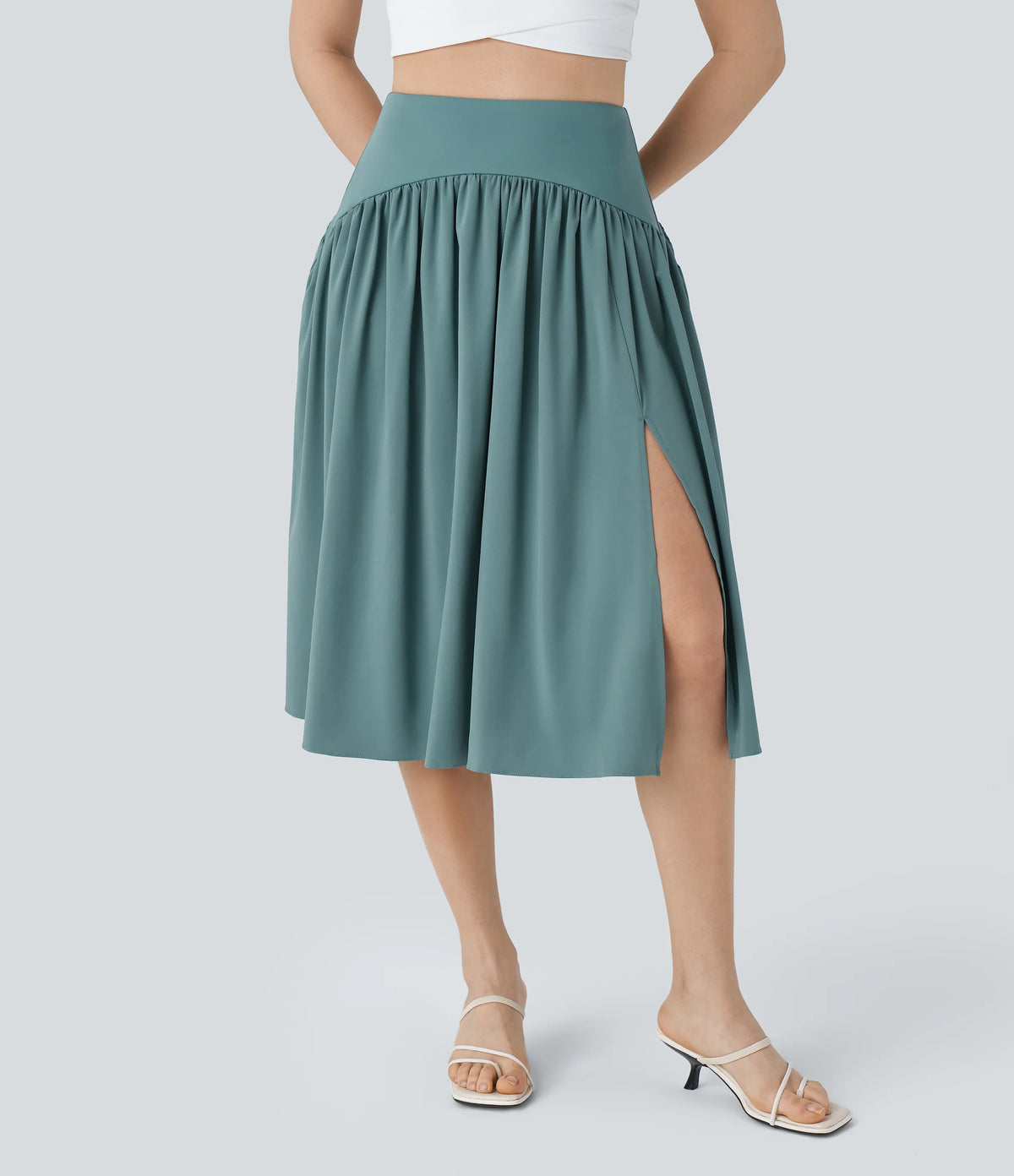 Breezeful™ High Waisted Flowy Quick Dry Midi Skirt