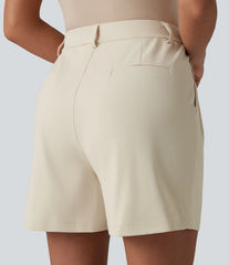 DayStretch High Waisted Work Shorts 5'' with Pockets