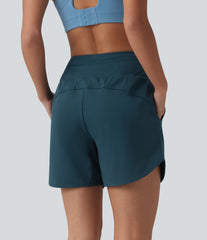 SoftlyZero™ Airy High Waisted Drawstring 2-in-1 InstantCool Running Shorts with Pockets