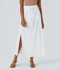 Breezeful™ High Waisted Tie Front Flowy 2-in-1 Maxi Quick Dry Casual Skirt