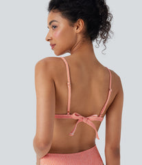 Tie Back Gingham Bikini Top Swimsuit