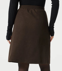 High Waisted Midi Fleece Work Skirt with Pockets