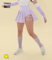 Halara X Smiley® Breezeful™ High Waisted Pleated 2-in-1 Asymmetric Hem Quick Dry Mini Dance Skirt with Pockets