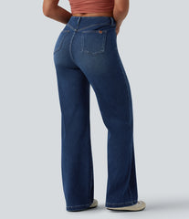 Halara Flex™ High Waisted Straight Leg Casual Jeans with Pockets