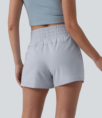 High Waisted Quick Dry Crinkle Casual Baggy Shorts with Pockets