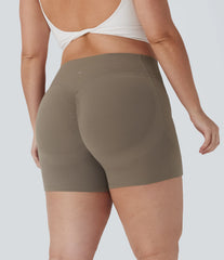 Plus Size Halara UltraSculpt™ High Waisted Scrunch Butt Lifting Tummy Control Shaping Training Biker Shorts 5'' with Pockets